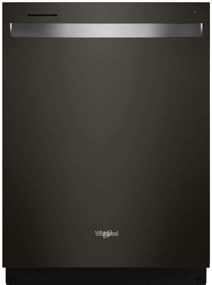 Whirlpool - 24" Top Control Built-In Dishwasher with Stainless Steel Tub, Large Capacity, 3rd Rack, 47 dBA - Black stainless steel_0