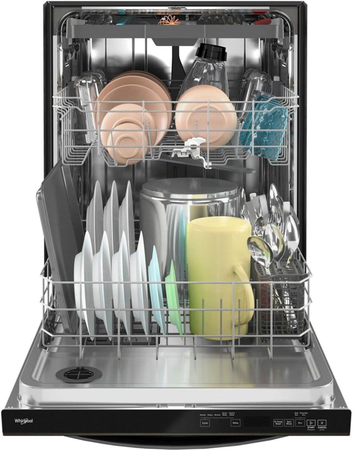 Whirlpool - 24" Top Control Built-In Dishwasher with Stainless Steel Tub, Large Capacity, 3rd Rack, 47 dBA - Black stainless steel_14