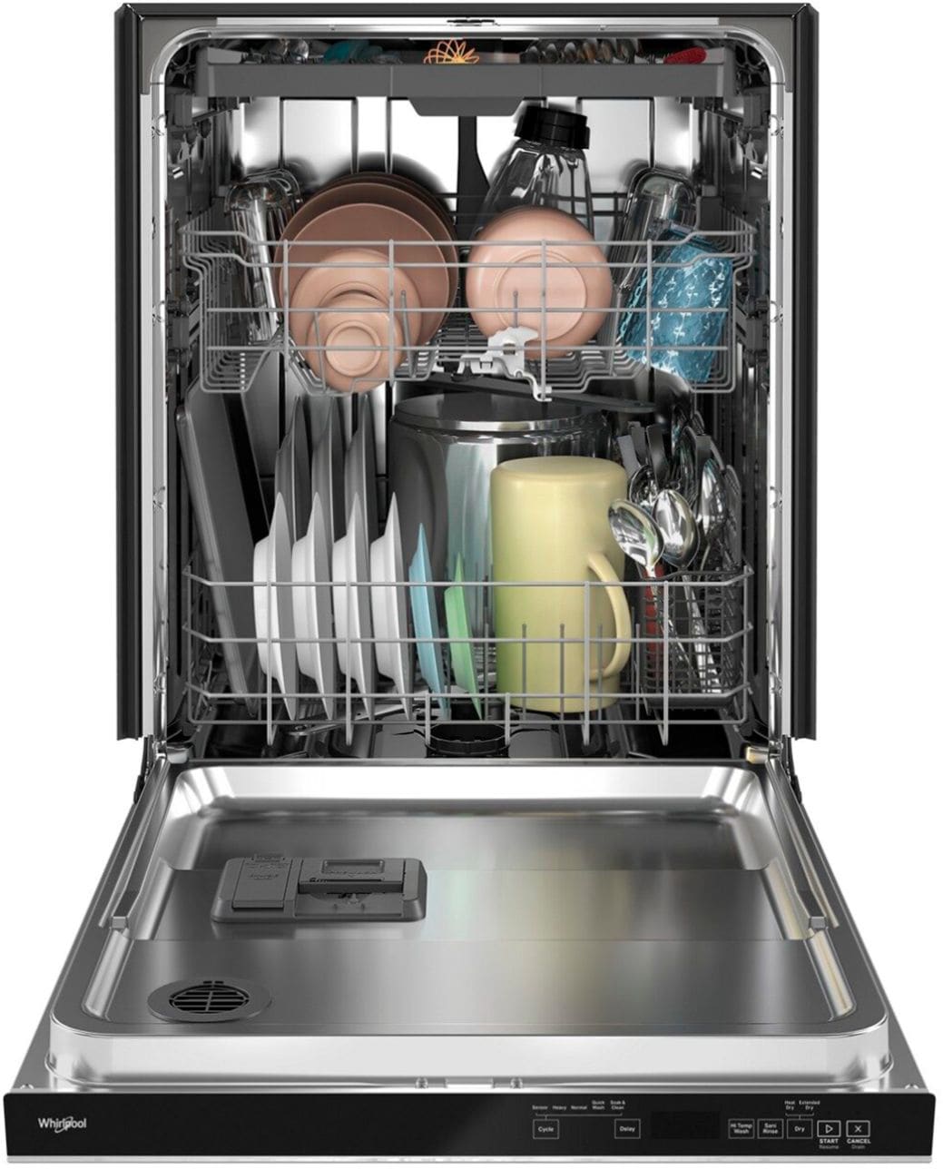 Whirlpool - 24" Top Control Built-In Dishwasher with Stainless Steel Tub, Large Capacity, 3rd Rack, 47 dBA - Stainless steel_8