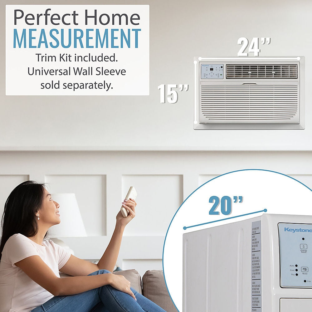 Keystone - Energy Star 8,000 BTU 115V Through-the-Wall Air Conditioner with Follow Me LCD Remote Control - White_8