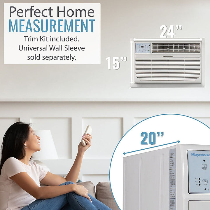 Keystone - Energy Star 8,000 BTU 115V Through-the-Wall Air Conditioner with Follow Me LCD Remote Control - White_8