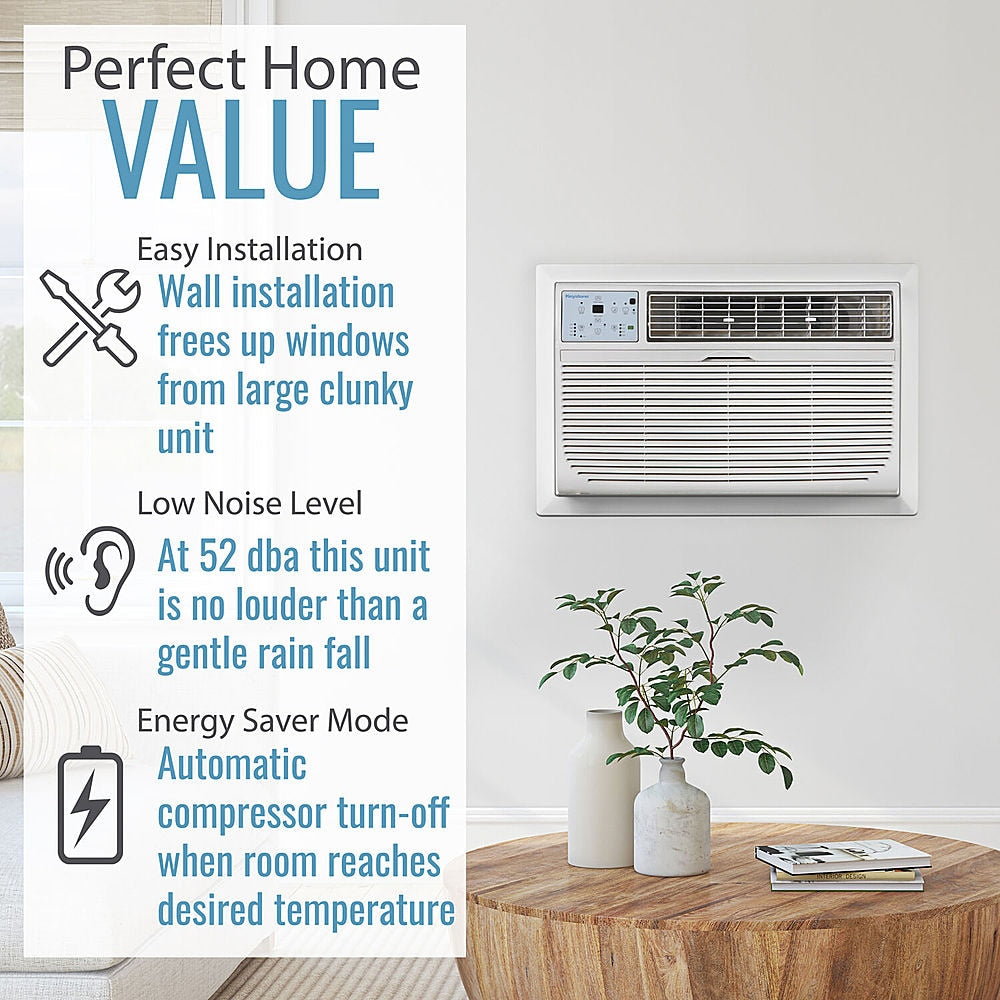 Keystone - Energy Star 8,000 BTU 115V Through-the-Wall Air Conditioner with Follow Me LCD Remote Control - White_2