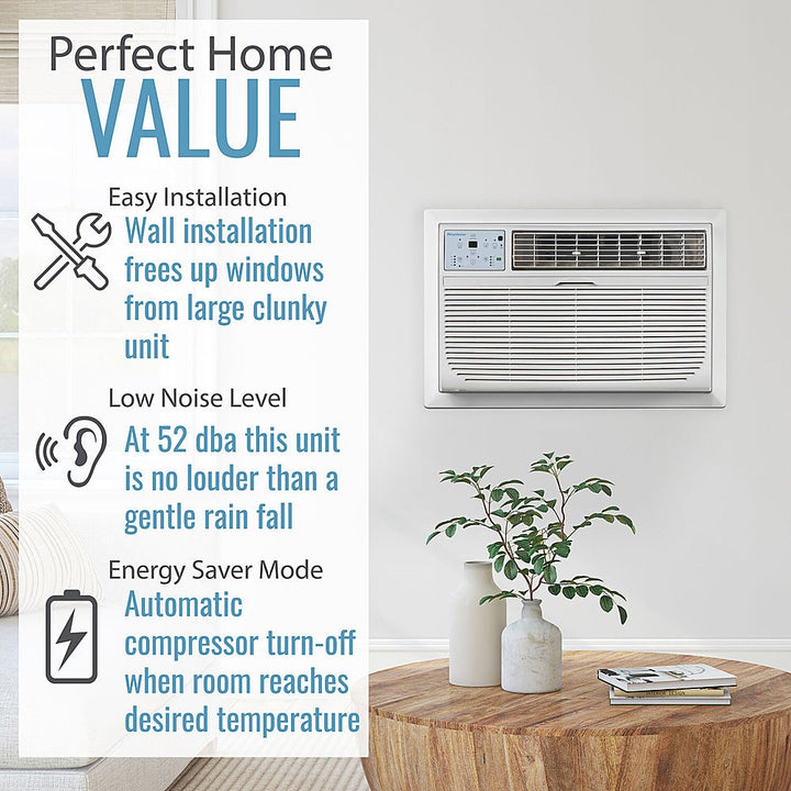 Keystone - Energy Star 8,000 BTU 115V Through-the-Wall Air Conditioner with Follow Me LCD Remote Control - White_2