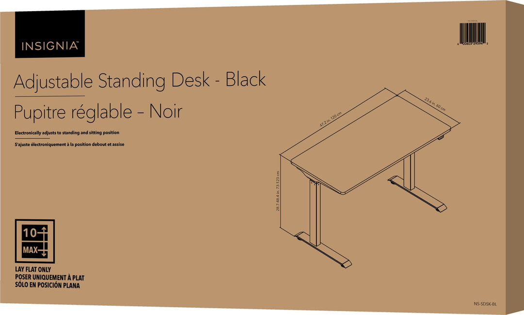 Insignia™ - Adjustable Standing Desk with Electronic Control - 47.2" - Black_3