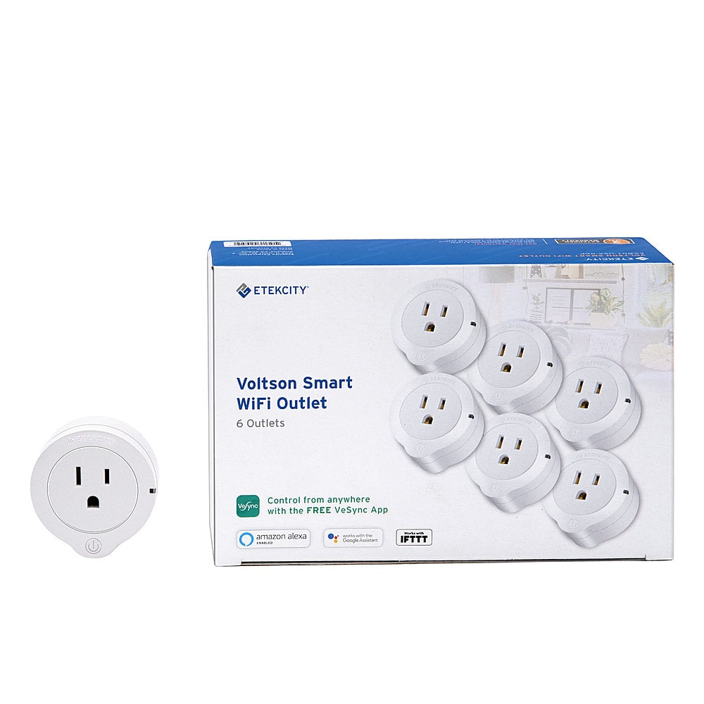 Etekcity - Voltson Smart Wi-Fi Outlet Plug (6-Pack) - White_1