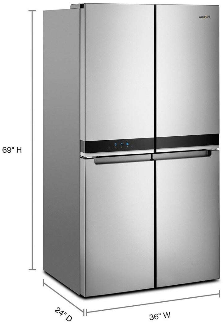 Whirlpool - 19.4 Cu. Ft. 4-Door French Door Counter-Depth Refrigerator with Flexible Organization Spaces - Stainless steel_9
