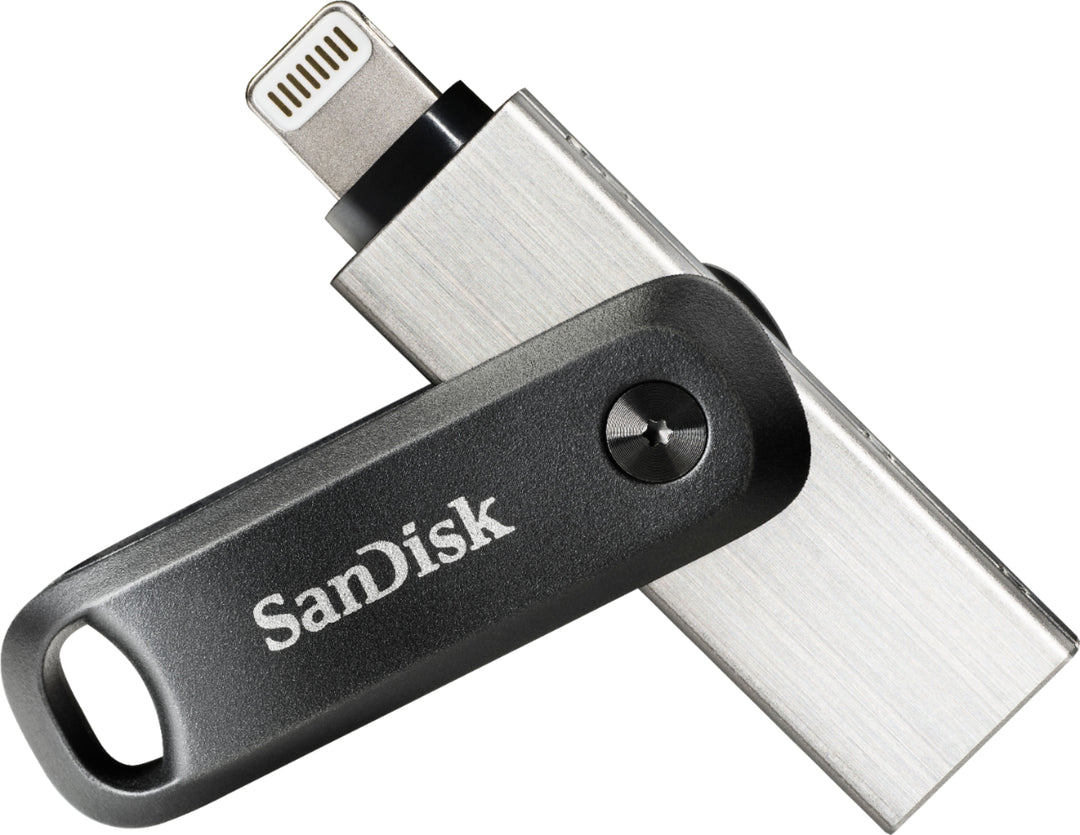 SanDisk - iXpand Flash Drive Go 64GB USB 3.0 Type-A to Apple Lightning for iPhone & iPad - Black / Silver_0