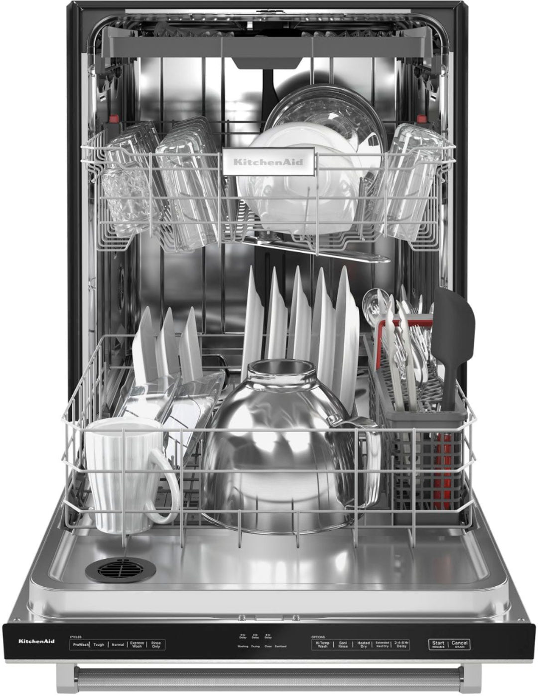 KitchenAid - 24" Top Control Built-In Dishwasher with Stainless Steel Tub, PrintShield Finish, 3rd Rack, 39 dBA - Stainless Steel with PrintShield Finish_7