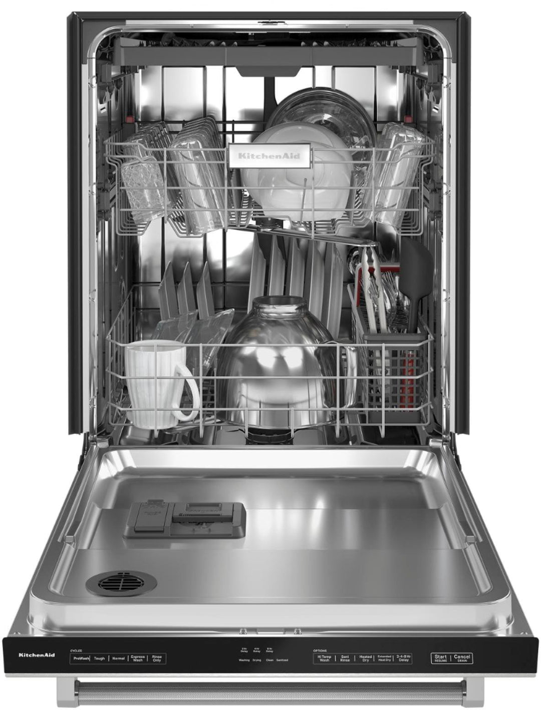 KitchenAid - 24" Top Control Built-In Dishwasher with Stainless Steel Tub, PrintShield Finish, 3rd Rack, 39 dBA - Stainless Steel with PrintShield Finish_8