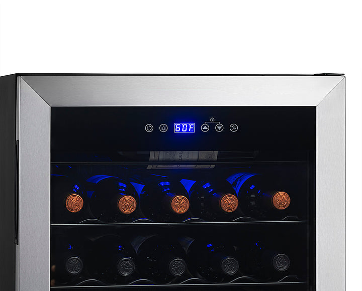 NewAir - Freestanding 33 Bottle Compressor Wine Fridge, Adjustable Racks , Exterior Digital Thermostat - Stainless steel_12