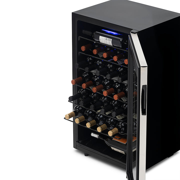 NewAir - Freestanding 33 Bottle Compressor Wine Fridge, Adjustable Racks , Exterior Digital Thermostat - Stainless steel_10