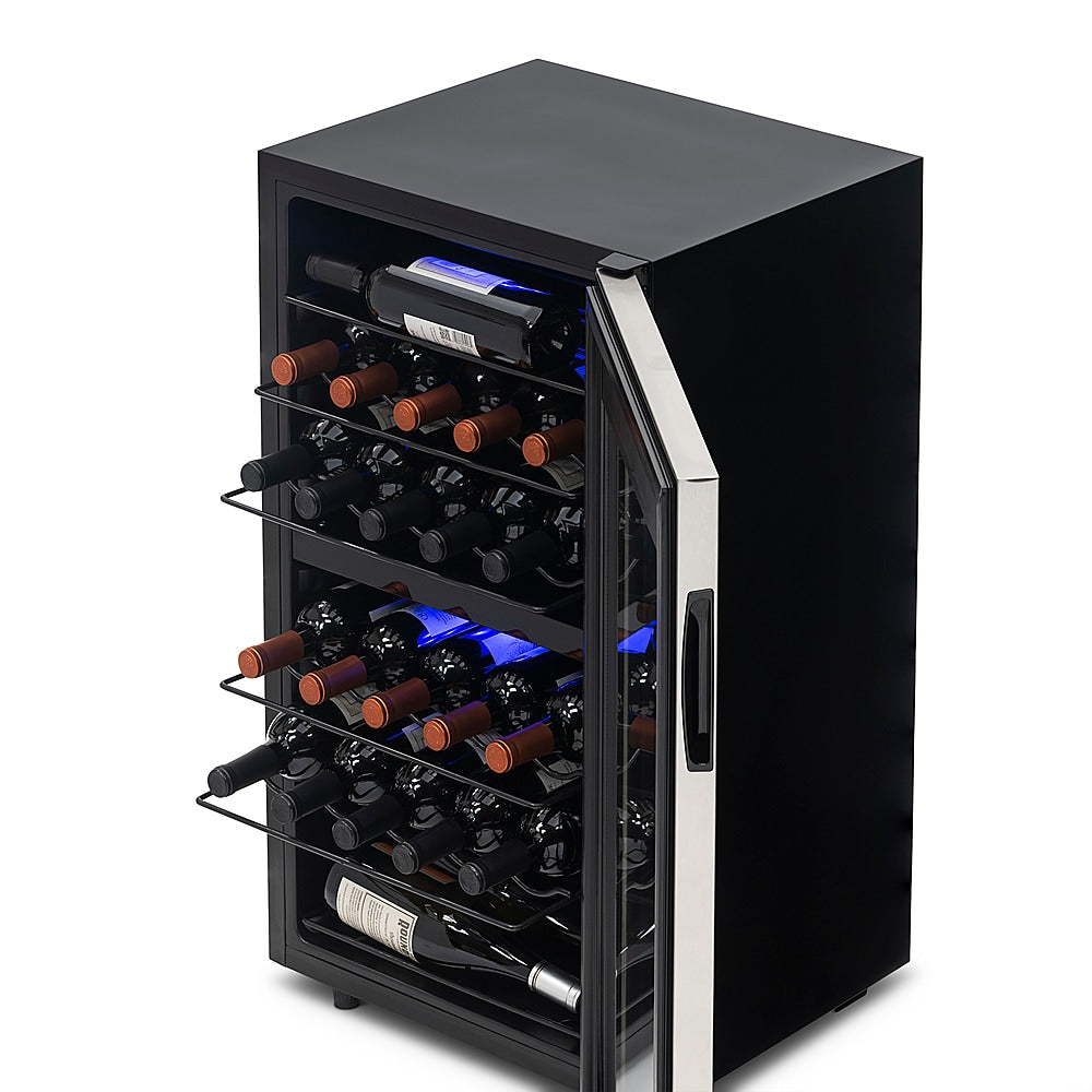 NewAir - Freestanding 28 Bottle Dual Zone Compressor Wine Fridge - Stainless steel_2