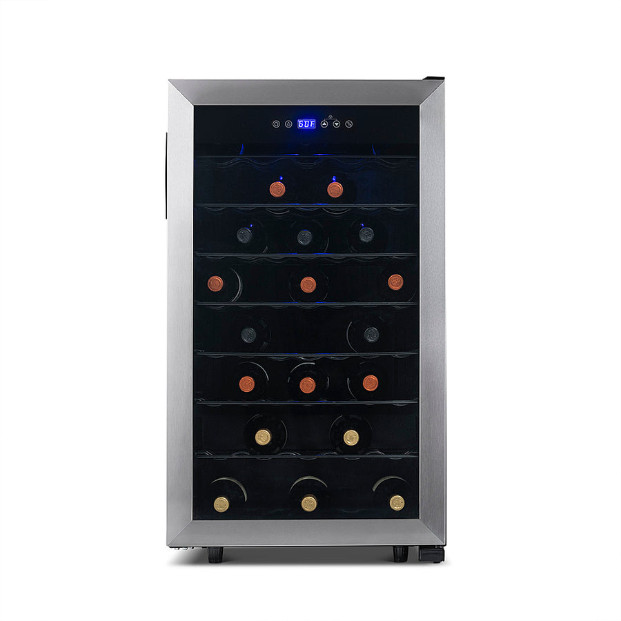 NewAir - Freestanding 50 Bottle Compressor Wine Fridge, Adjustable Racks , Exterior Digital Thermostat - Stainless steel_0