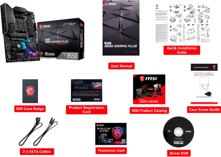 MSI - B550 GAMING PLUS (Socket AM4) USB-C Gen 2 AMD ATX GAMING Motherboard PCIE Gen 4 - Black_1