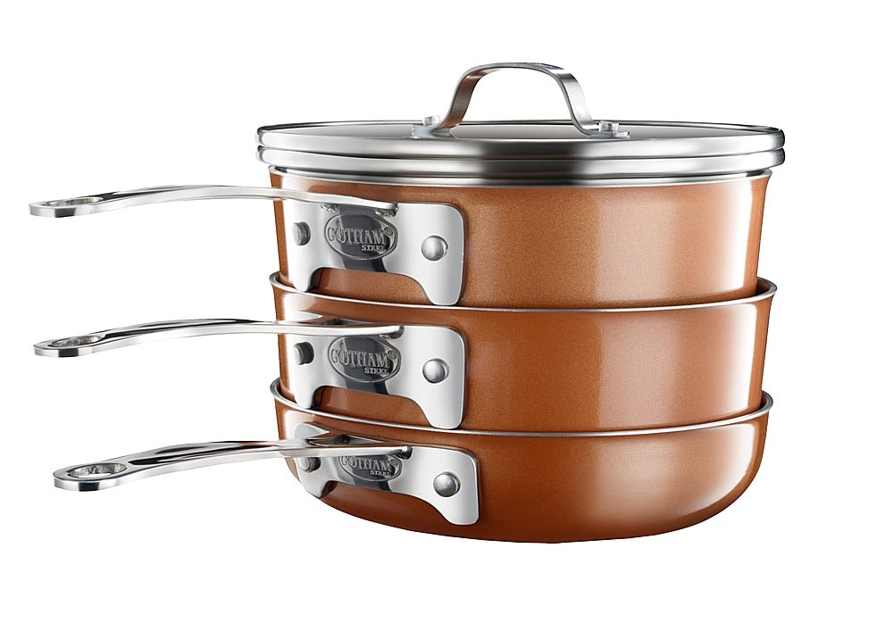 Gotham Steel - Stackmaster Stackable Non Stick Cast Textured 10pc Cookware Set - Copper_1