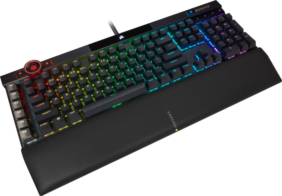 CORSAIR - K100 RGB Full-size Wired Mechanical OPX Linear Switch Gaming Keyboard with Elgato Stream Deck Software Integration - Black_0