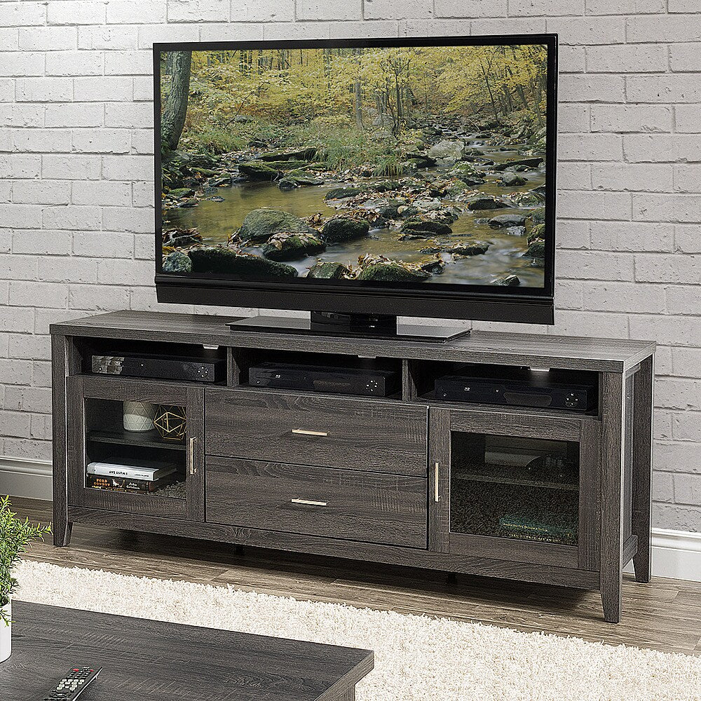 CorLiving - Hollywood TV Cabinet with Drawers, for TVs up to 85" - Dark Gray_1