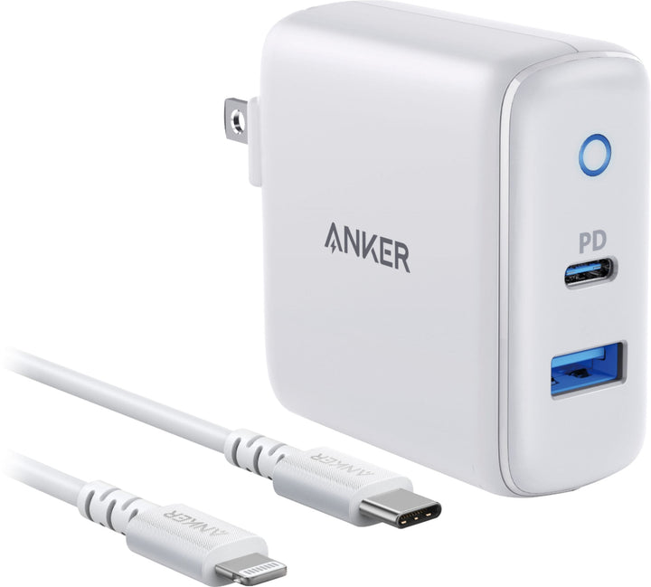 Anker - PowerPort PD 2 Bundle with USB-C to Lightning Cable 3ft - White_0