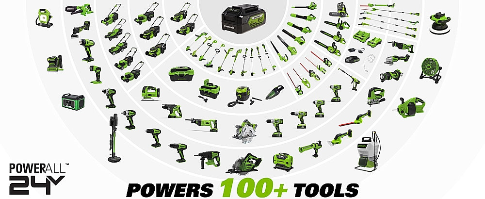 Greenworks - 24-Volt 110 MPH 450 CFM Cordless Blower (4.0Ah Battery & Charger Included) - Black/Green_1