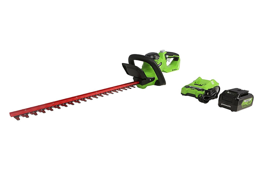Greenworks - 22 in. 24-Volt Cordless Hedge Trimmer (4.0Ah Battery and Charger Included) - Black/Green_0