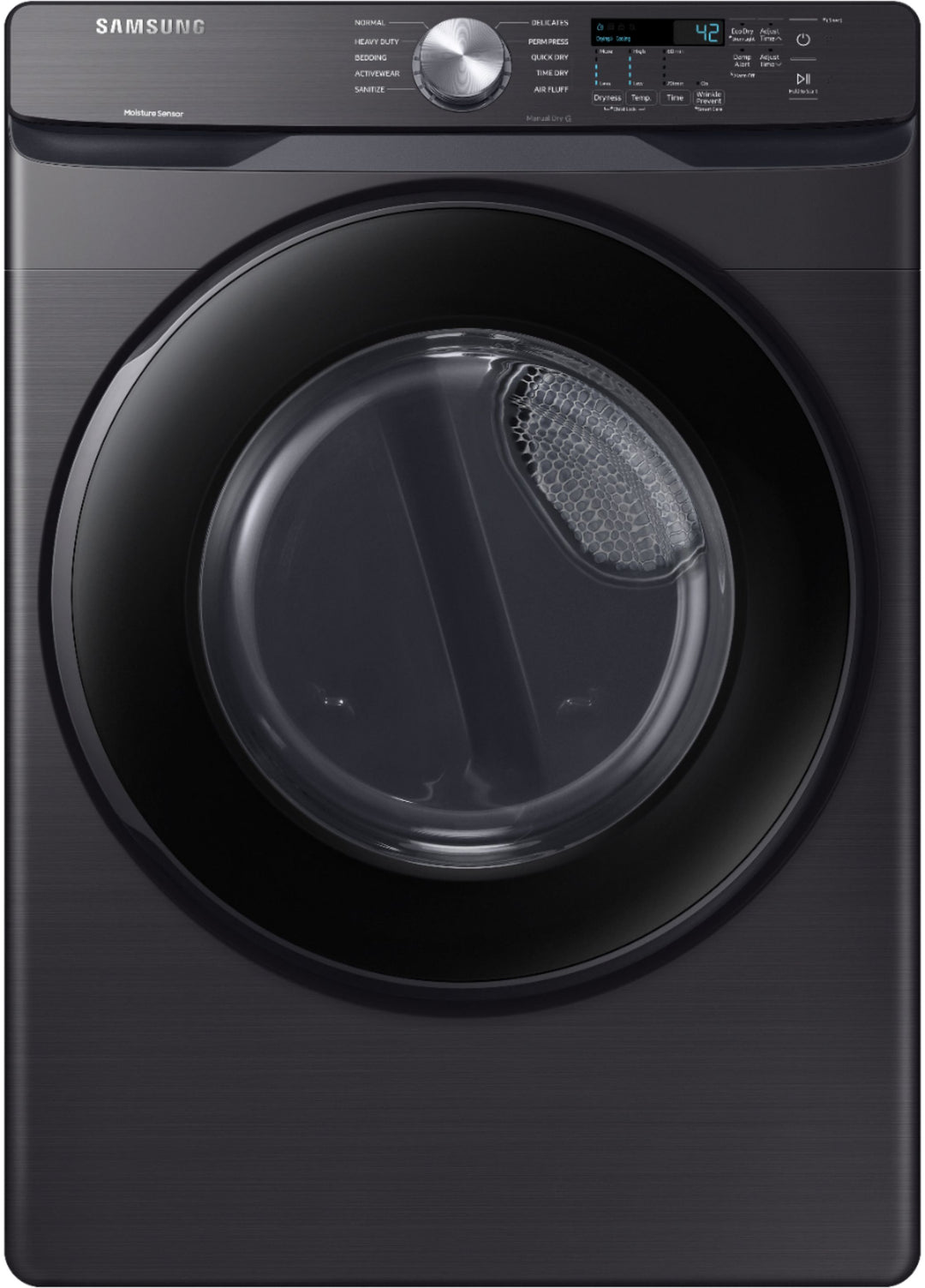 Samsung - 7.5 Cu. Ft. Stackable Electric Dryer with Sensor Dry - Black Stainless Steel_0