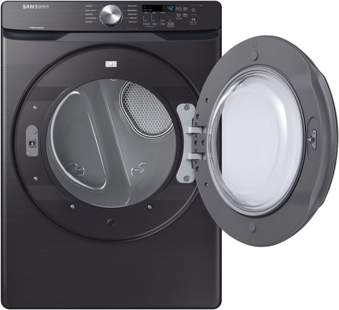 Samsung - 7.5 Cu. Ft. Stackable Electric Dryer with Sensor Dry - Black Stainless Steel_4