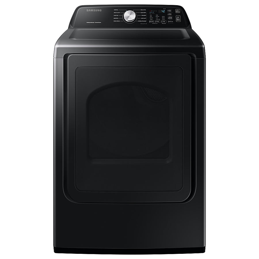 Samsung - 7.4 cu. ft. Large Capacity 10-Cycle  Electric Dryer with Sensor Dry - Brushed black_0
