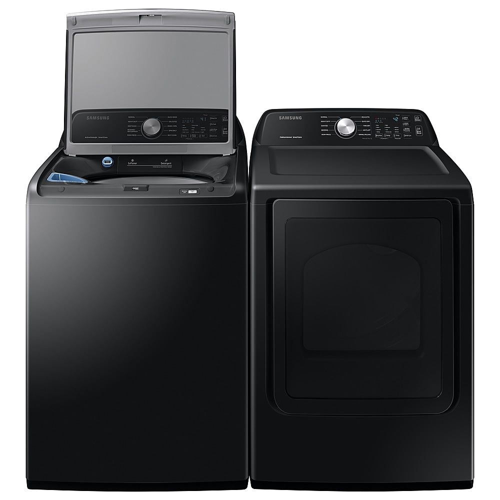 Samsung - 7.4 cu. ft. Large Capacity 10-Cycle  Electric Dryer with Sensor Dry - Brushed black_1