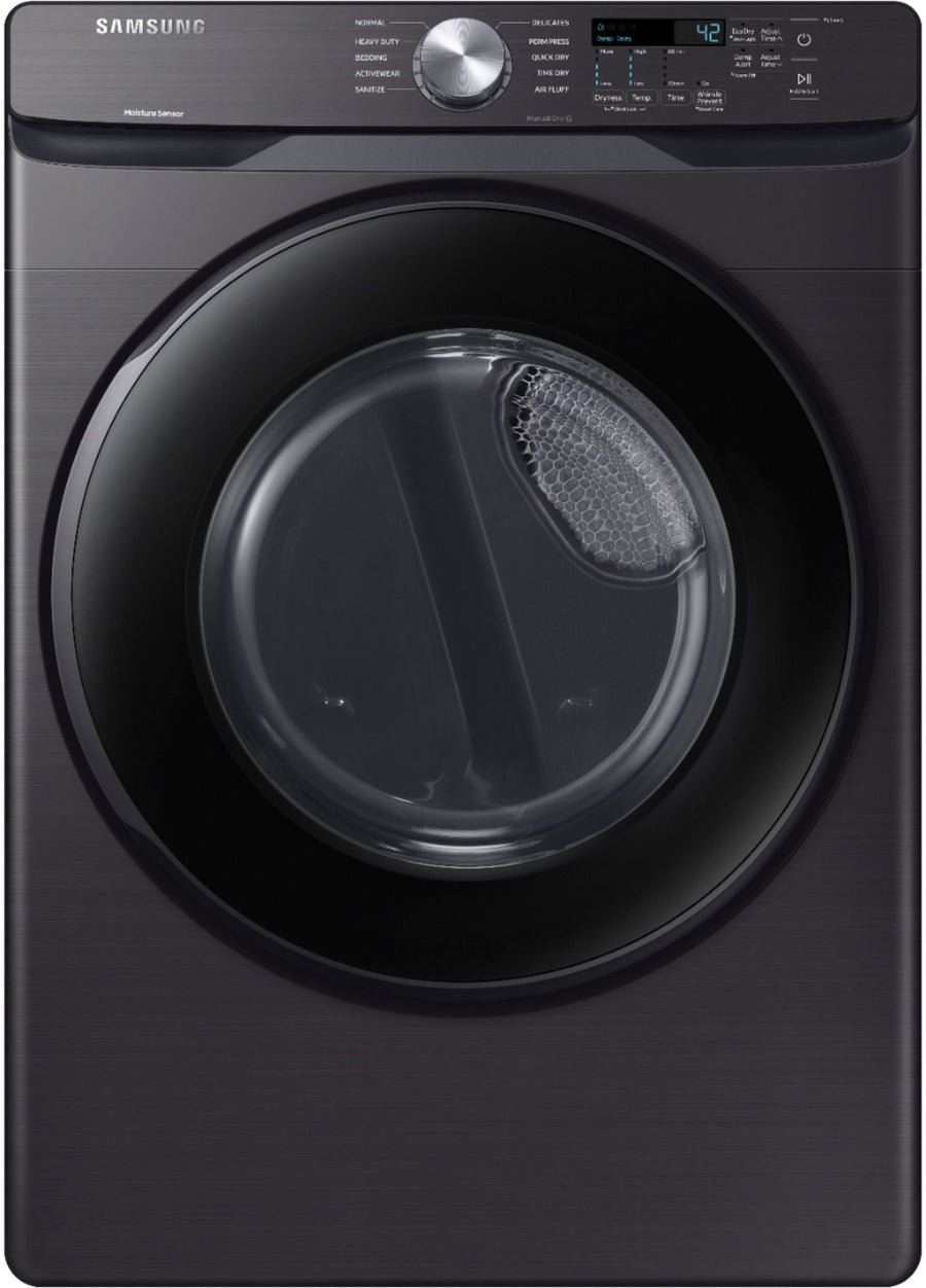 Samsung - 7.5 Cu. Ft. Stackable Gas Dryer with Sensor Dry - Black stainless steel_0