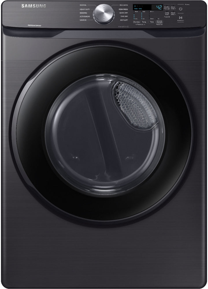 Samsung - 7.5 Cu. Ft. Stackable Gas Dryer with Sensor Dry - Black stainless steel_0