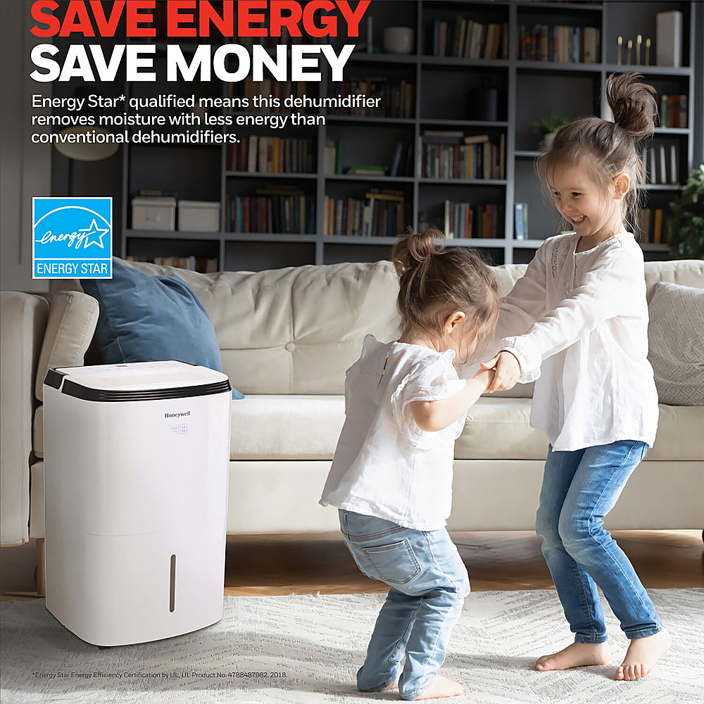 Honeywell - 30 Pint Energy Star Dehumidifier for Small Basements & Crawl Spaces with Mirage Display and Washable Filter - White_1