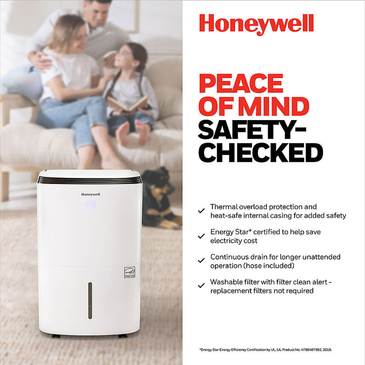 Honeywell - 30 Pint Energy Star Dehumidifier for Small Basements & Crawl Spaces with Mirage Display and Washable Filter - White_5