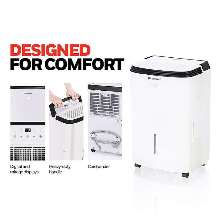 Honeywell - 30 Pint Energy Star Dehumidifier for Small Basements & Crawl Spaces with Mirage Display and Washable Filter - White_3