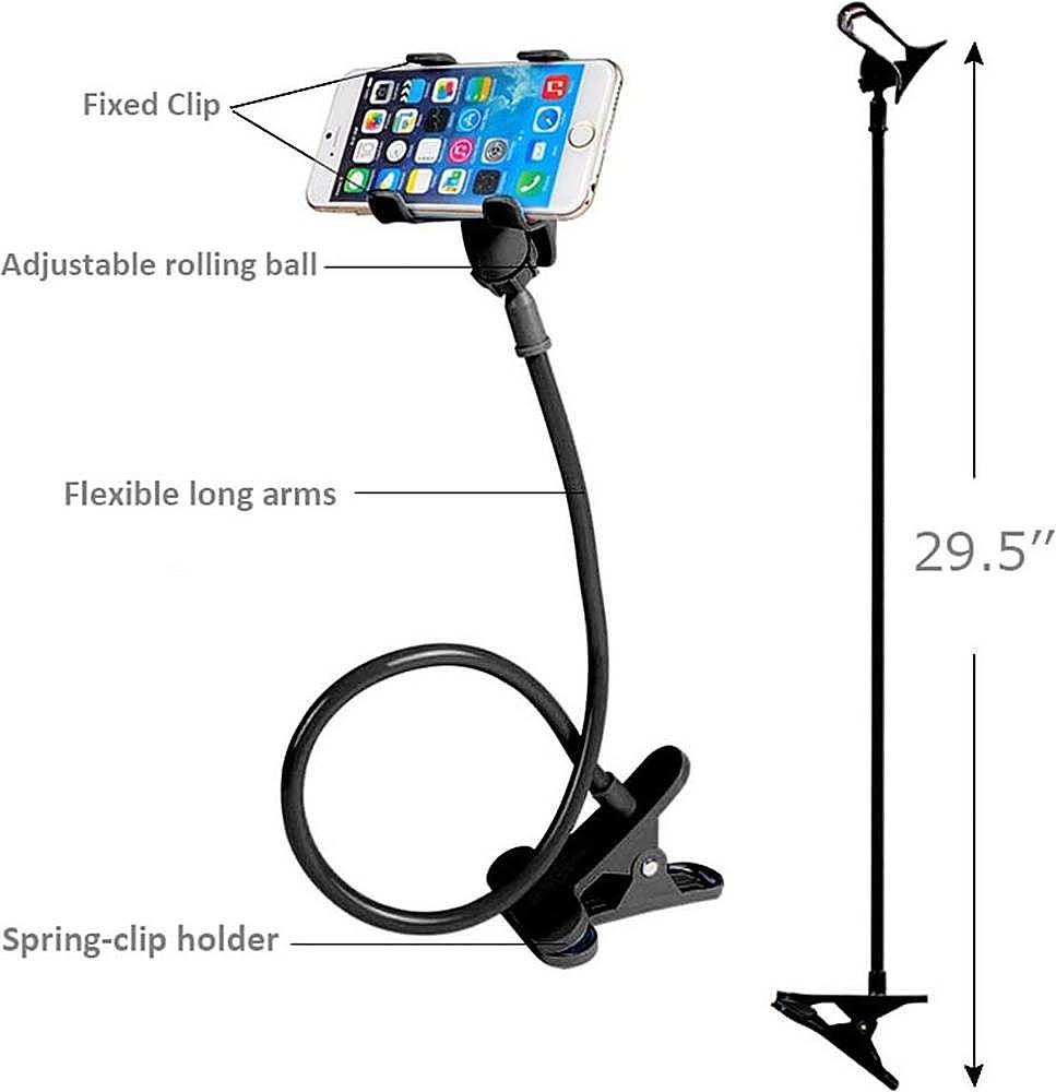 SaharaCase - Flexible Desk Mount for Most Cell Phones - Black_7