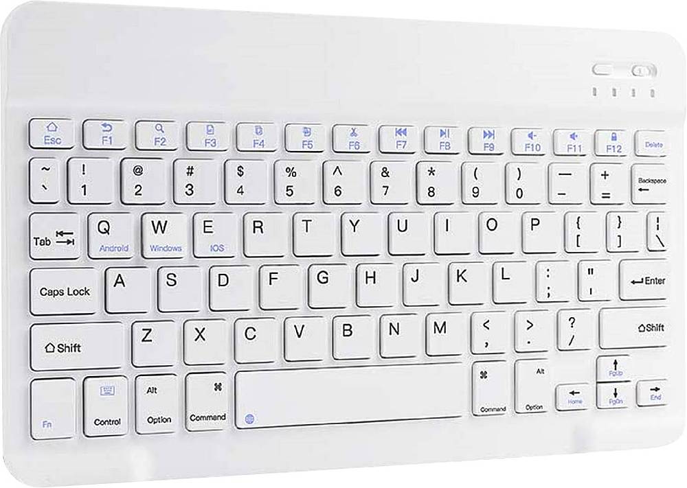 SaharaCase - Wireless Bluetooth Keyboard for Most Tablets and Computers - White_1