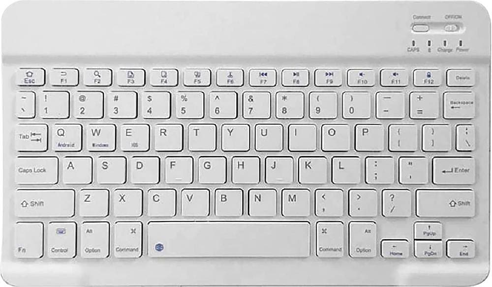 SaharaCase - Wireless Bluetooth Keyboard for Most Tablets and Computers - White_0