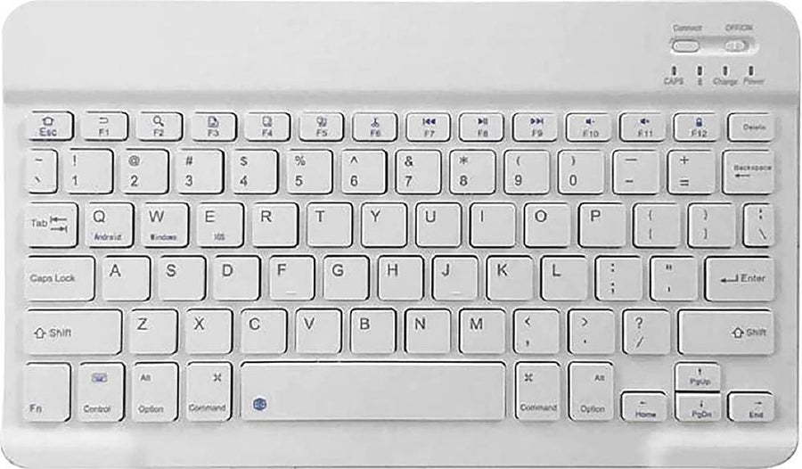 SaharaCase - Wireless Bluetooth Keyboard for Most Tablets and Computers - White_0