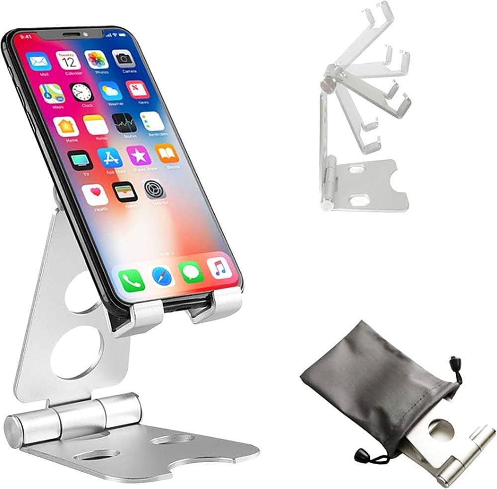 SaharaCase - Foldable Stand for Most Cell Phones and Tablets up to 10" - Silver_4