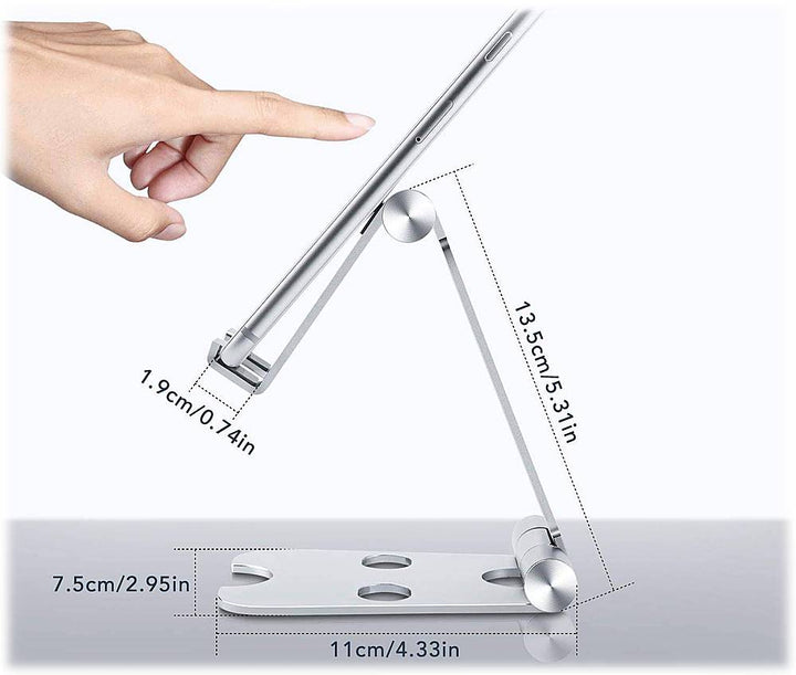 SaharaCase - Foldable Stand for Most Cell Phones and Tablets up to 10" - Silver_1