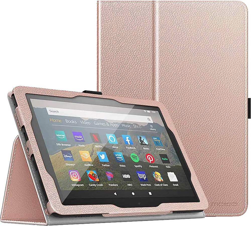 SaharaCase - Folio Case for Amazon Kindle Fire HD 8 and Fire HD 8 Plus (2020 and 12th Gen 2022) - Rose Gold_5