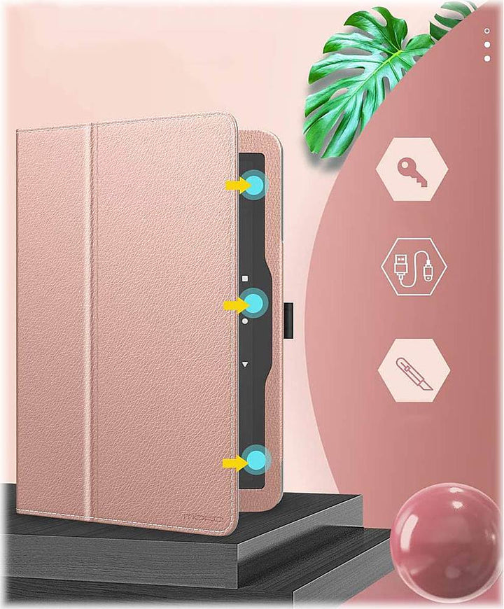 SaharaCase - Folio Case for Amazon Kindle Fire HD 8 and Fire HD 8 Plus (2020 and 12th Gen 2022) - Rose Gold_1