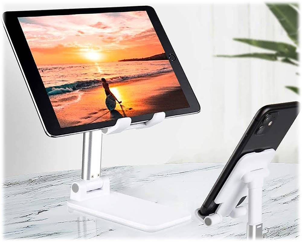 SaharaCase - Foldable Stand for Most Cell Phones and Tablets up to 10" - White_3