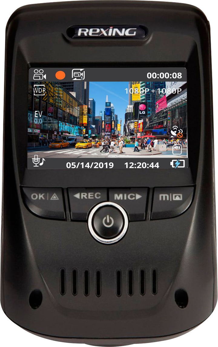 Rexing - V1P Pro Plus Front and Rear Dash Cam with Built-in GPS and Wi-Fi Connect - Black_4