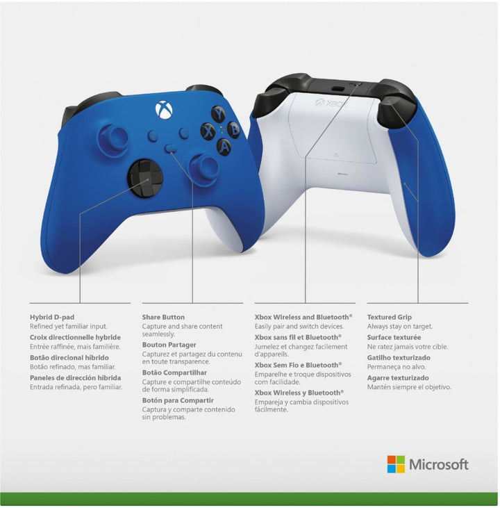 Microsoft - Xbox Wireless Controller for Xbox Series X, Xbox Series S, Xbox One, Windows Devices - Shock Blue_3