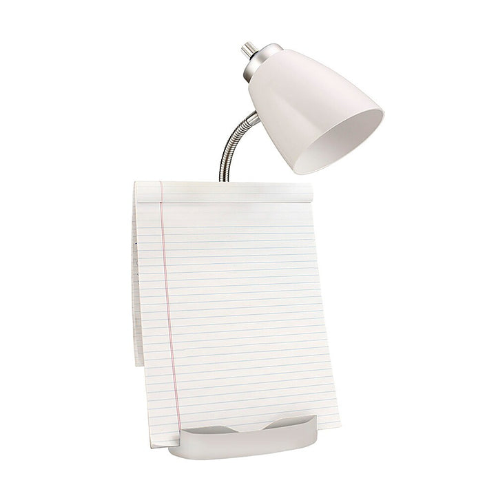 Limelights - Gooseneck Organizer Desk Lamp with iPad Tablet Stand Book Holder and USB port - White_2