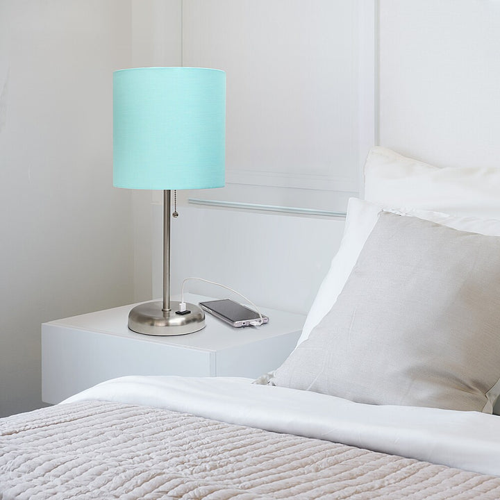 Limelights - Stick Lamp with USB charging port and Fabric Shade_6