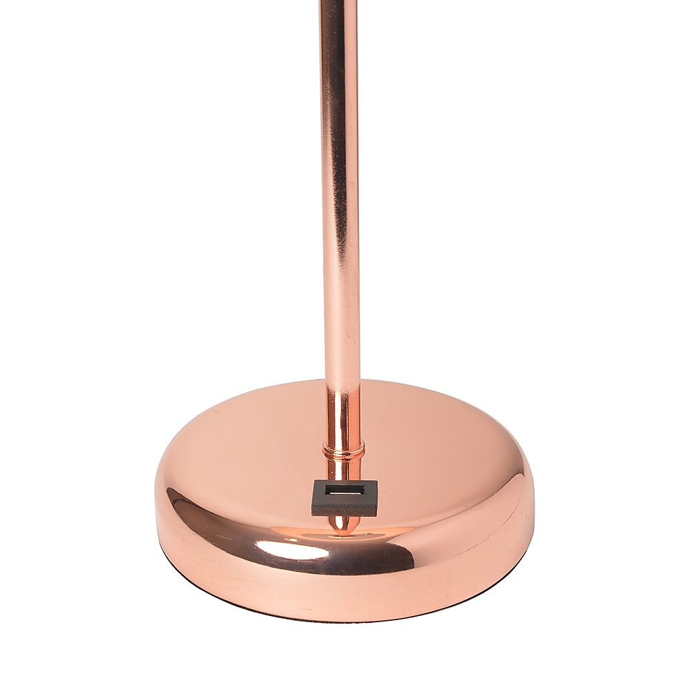 Limelights - Stick Lamp with USB charging port and Fabric Shade - White/Rose Gold_4