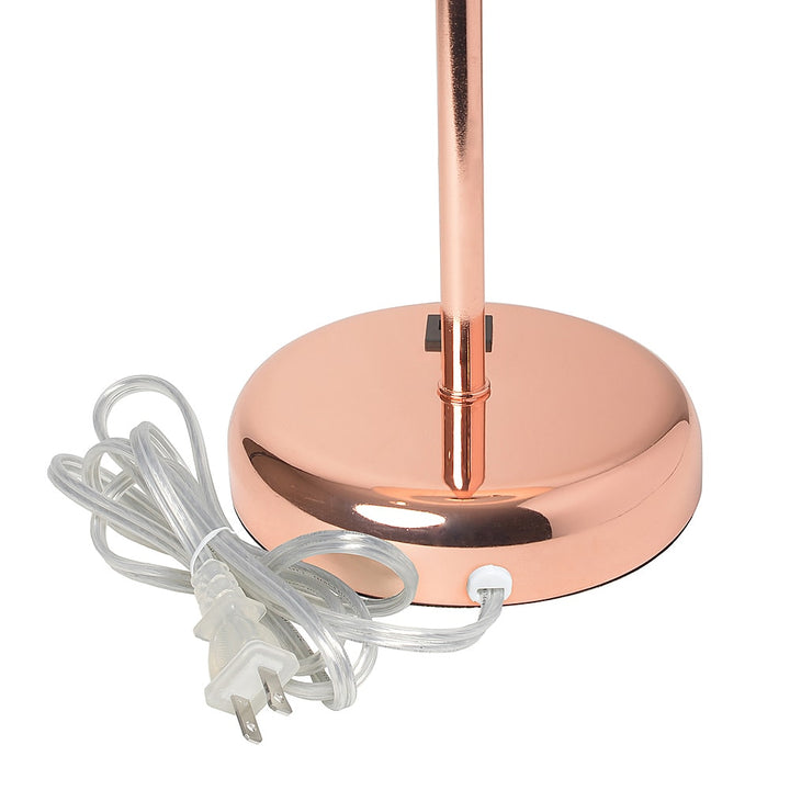 Limelights - Stick Lamp with USB charging port and Fabric Shade - White/Rose Gold_3