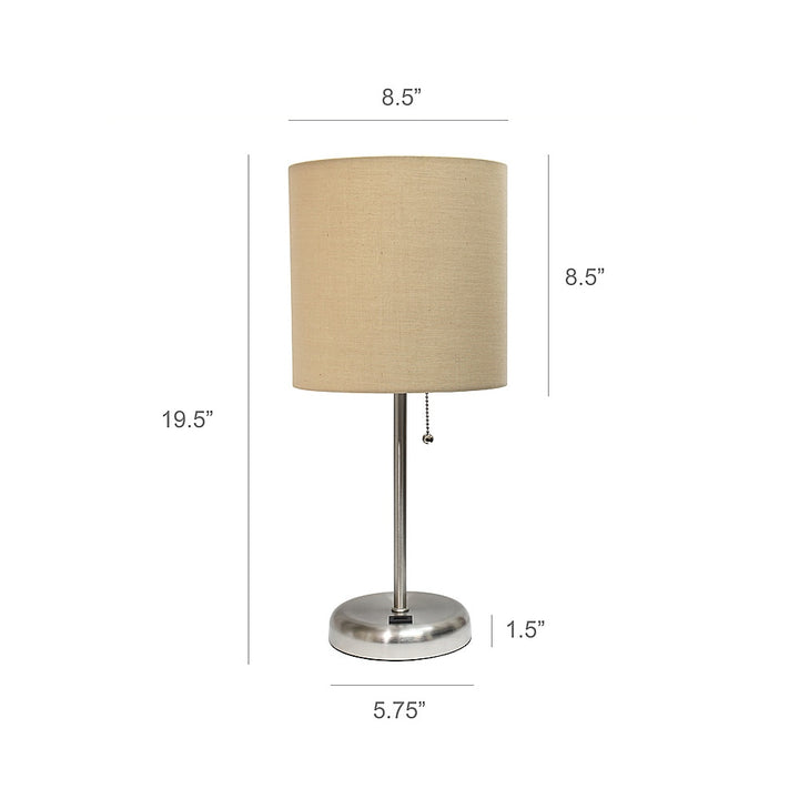 Limelights - Stick Lamp with USB charging port and Fabric Shade_2