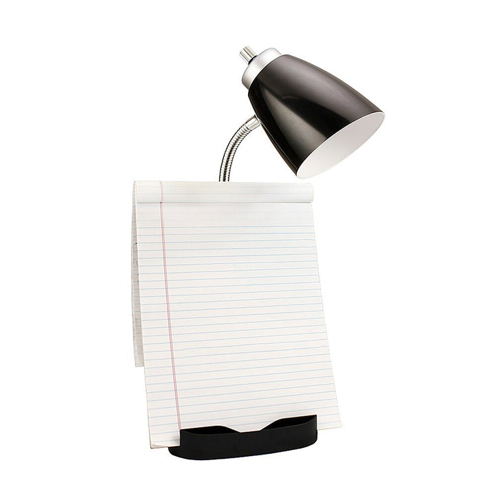 Limelights - Gooseneck Organizer Desk Lamp with iPad Tablet Stand Book Holder and USB port - Black_3